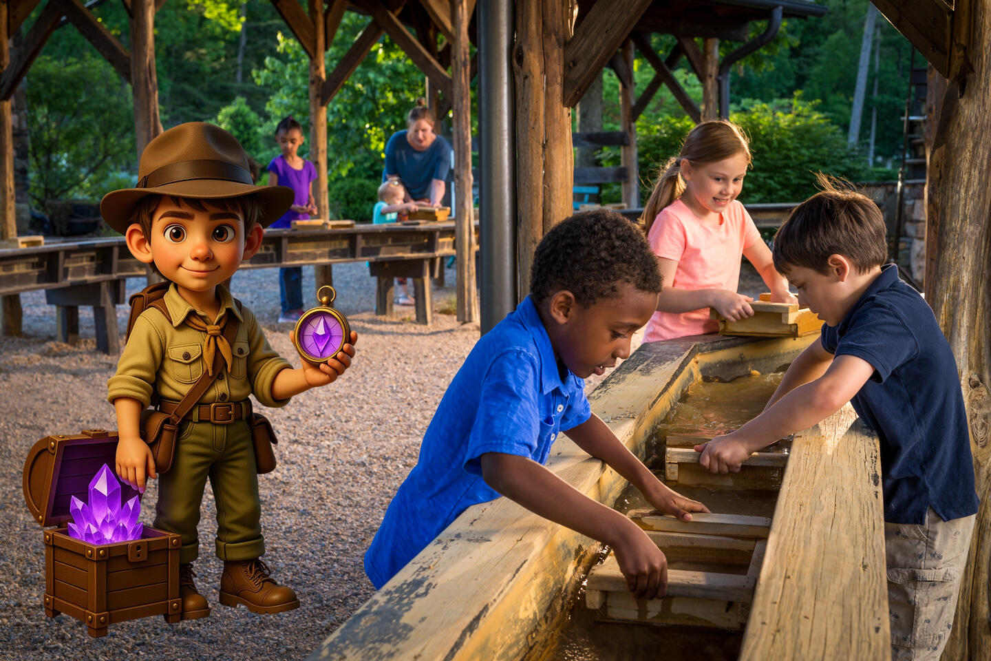 Attraction ludique et pedagogique - Riviere aux tresors Riviere aux tresors - Attraction ludique et pedagogique pour les familles et scolaires